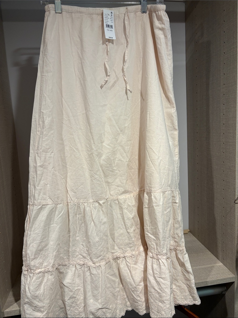PacSun Cream Maxi Skirt. Tiny stain that’ll come out in the wash